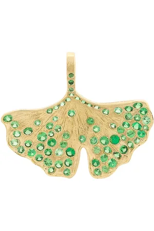 Aurélie Bidermann 18kt yellow Ginkgo tsavorite pendant