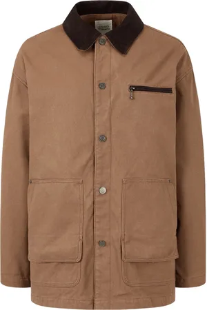 Studio Tomboy Corduroy-collar canvas jacket
