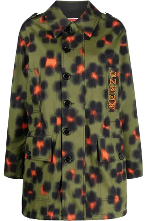 Kenzo Floral-print short raincoat
