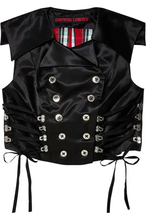 Chopova Lowena Satin-finish lace-up waistcoat