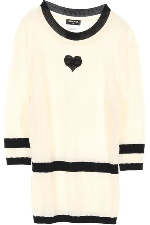 CHANEL 1986-1988 heart-intarsia wool sweater