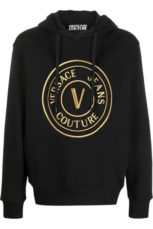 VERSACE Logo-print cotton hoodie