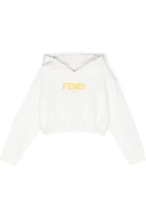 Fendi Logo-print cotton cropped hoodie