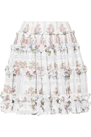 Needle & Thread Floral ruffled mini skirt