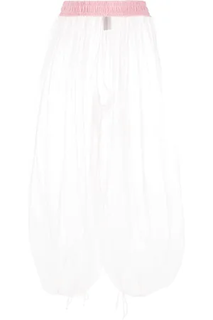 Styland Semi-sheer tulle cropped trousers