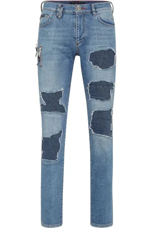 Philipp Plein Rock Star ribbed-panels skinny jeans