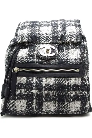 CHANEL Medium CC turn-lock tweed backpack