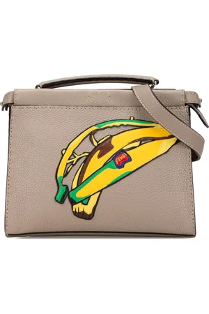 Fendi 2010-2024 Sue Tilley Mini Calfskin Romano Selleria Banana Peekaboo Iconic Fit satchel