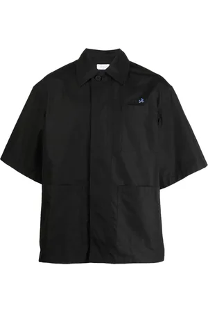 OFF-WHITE Logo-embroidered cotton shirt