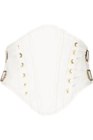 DION LEE Laced denim corset top