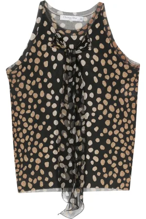 Dior 2000s leopard-print knitted tank top