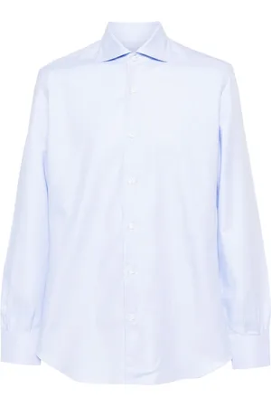 MAZZARELLI Spread-collar cotton shirt