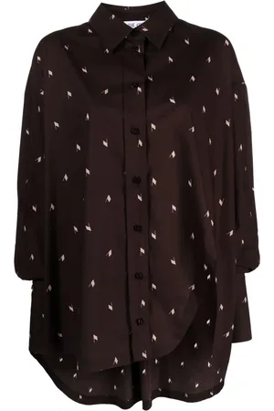 The Attico Diana logo-print cotton shirt