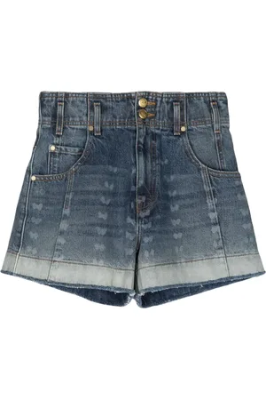 ULLA JOHNSON Butterfly-print denim shorts
