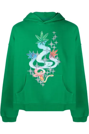 ERL Leaf-print cotton hoodie