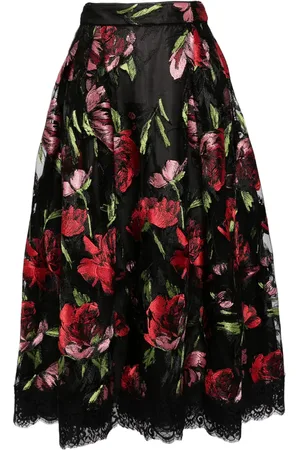 SHIATZY CHEN Libre collection electric-embroidered rose skirt