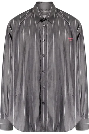 MARTINE ROSE WOVEN PULLED NECK SHIRT "WHITE"