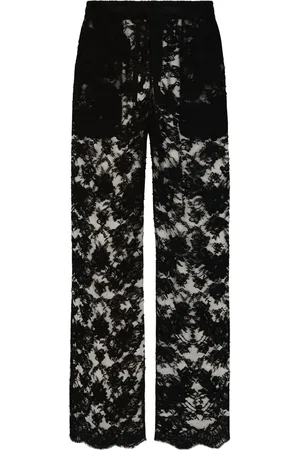 Dolce & Gabbana Wide-leg floral-lace trousers