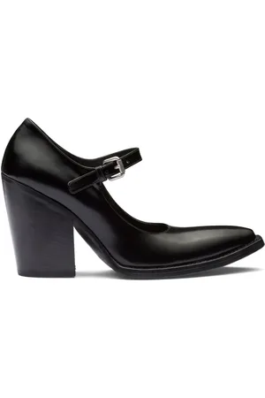Prada 95mm brushed leather pumps
