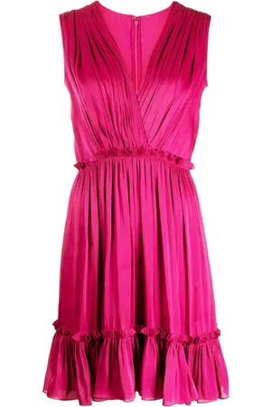 Costarellos V-neck flared minidress