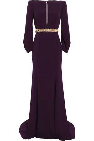 Jenny Packham Layla crystal-embellished crepe gown