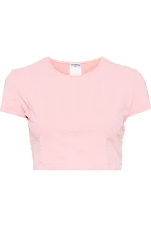 CHANEL 1997 CC-embroidered cropped T-shirt