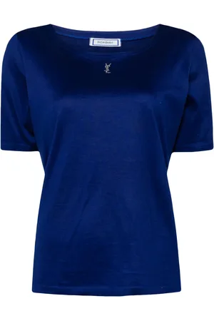 Saint Laurent Rhinestone-logo cotton T-shirt