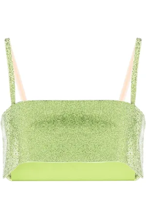 Nué Notes Charlotte rhinestone-embellished cropped top