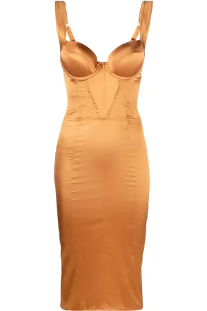 Noire Swimwear Corseted silk-blend short dress