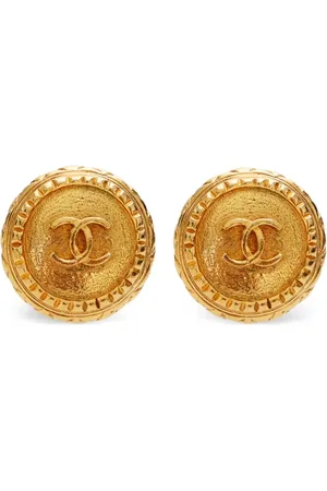 CHANEL 1986-1994 CC-button clip-on earrings