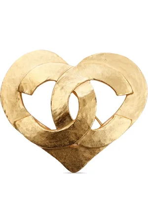 CHANEL 1995 CC heart brooch