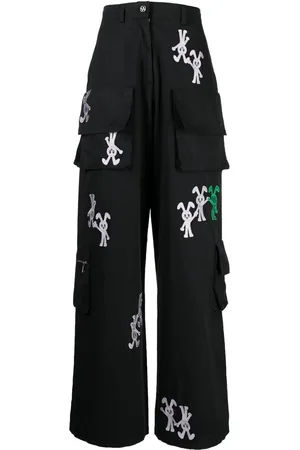 Natasha Zinko Bunny-embroidered cargo trousers