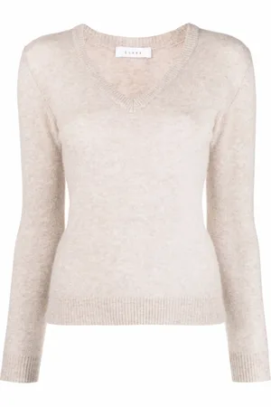 LISKA V-neck wool-silk jumper