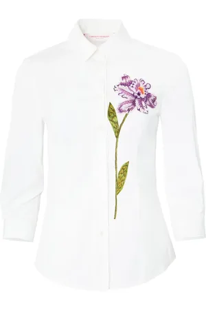 Carolina Herrera Floral-embroidered cotton shirt