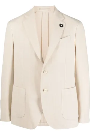 LARDINI Woven single-breasted blazer