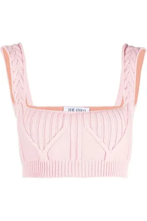The Attico Miles ribbed-knit cropped top