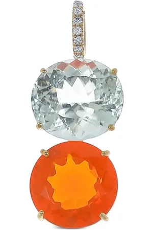 Irene Neuwirth 18K yellow fire opal and tourmaline pendant