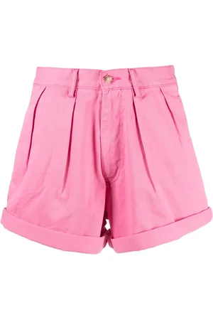 Denimist Pleated cotton mini shorts