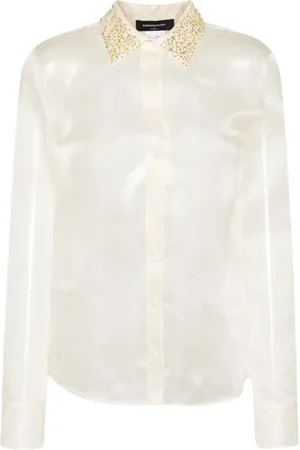 Fabiana Filippi Crystal-embellished silk shirt