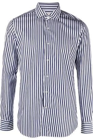 Xacus Striped long-sleeve cotton shirt