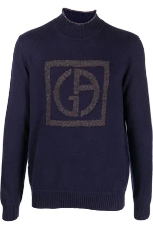 Giorgio Armani Embossed logo mock-neck jumper