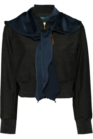 Kolor Scarf detail cropped jacket