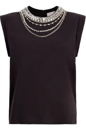 Cinq A Sept Bella necklace-embellished T-shirt