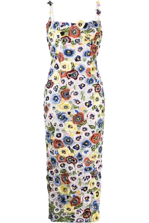 RACHEL GILBERT Camden floral-embroidered midi dress