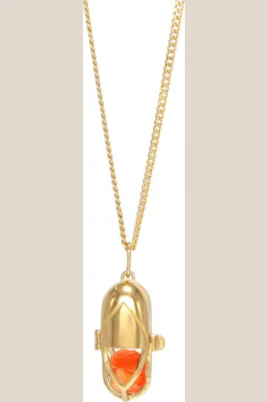 CAPSULE ELEVEN Carnelian statement-pendant necklace