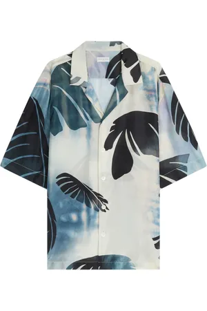 DRIES VAN NOTEN Palm-printed silk shirt