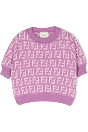 Fendi FF-logo print knitted-construction top