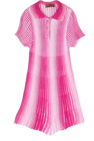 Missoni Gradient-effect ribbed polo dress