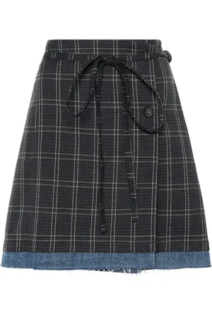 OUR LEGACY Sarong check-pattern skirt