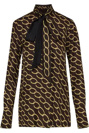 Oscar de la Renta Oscar chain-link silk twill blouse